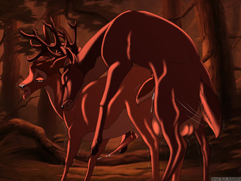 anal animal_genitalia animal_penis antlers balls bodily_fluids breath cervine_genitalia cervine_penis cum cum_in_ass cum_inside duo ejaculation erection feral feral_on_feral forest from_behind_position genital_fluids genitals hooves horn male male/male mounting panting pelvic_thrust penis plant rivals sex sheath tree backlash91 conditional_dnp bambi_(film) disney bambi ronno cervine deer mammal 4:3 hi_res