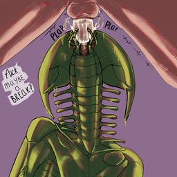 anthro bodily_fluids compound_eyes cum cum_in_mouth cum_inside dialogue exoskeleton fellatio female genital_fluids male male/female mandibles motion_lines oral penile sex sun_bug trilobite_girl_(sun_bug) aquatic arthropod human mammal prehistoric_species trilobite 1:1 absurd_res hi_res