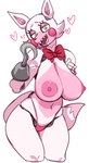 anthro areola big_breasts bow_tie breasts female glistening_eyelids heart_symbol lidded_eyes machine nipples pink_areola pink_nipples solo white_body yellow_eyes lightsource five_nights_at_freddy's five_nights_at_freddy's_2 scottgames funtime_foxy_(fnaf) mangle_(fnaf) animatronic canid canine fox mammal robot robot_anthro 2022 digital_media_(artwork) hi_res