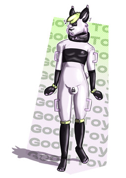 abstract_background anthro chastity_bulge chastity_device clothing cuff_(restraint) drone handle handwear inflatable_collar latex latex_clothing latex_skinsuit male mittens null_bulge paw_mitts permanent permanent_chastity_device permanent_encasement restraints simple_background skinsuit solo text_in_background tight_clothing toyholes toysuit white_background white_latex dollparts espen_(thatlynxbrat) felid feline lynx mammal hi_res nonbinary_(lore)