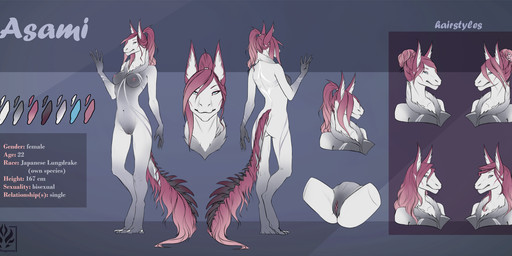 3_toes 5_fingers anthro areola biped blue_eyes breasts butt claws closed_smile collarbone color_swatch curvy_figure digitigrade ears_front eyebrows feet female finger_claws fingers front_view fur genitals gradient_arms gradient_legs grey_body grey_feet grey_fur grey_hands hair inner_ear_fluff logo looking_at_viewer mane medium_breasts medium_hair mouth_closed multicolored_body multicolored_fur narrowed_eyes navel neck_tuft nipples non-mammal_breasts non-mammal_navel non-mammal_nipples nude pointy_ears presenting presenting_vulva prick_ears rear_view red_areola red_ears red_hair red_mane red_nipples red_vulva simple_background smile snout snout_from_the_front solo spread_legs spreading standing stated_age stated_gender stated_height stated_sexuality tail tail_mane tapering_tail text toe_claws toes tuft two_tone_body two_tone_fur vulva white_body white_claws white_fur white_inner_ear_fluff jadedragoness mythology asami_(jadedragoness) dragon furred_dragon furred_scalie lungdrake mythological_creature mythological_scalie scalie wingless_dragon 2020 artist_logo artist_name digital_media_(artwork) digital_painting_(artwork) english_text flat_colors hi_res model_sheet painting_(artwork)