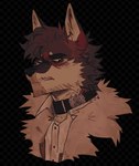 black_background clothing collar fur fur_coat male multicolored_body multicolored_fur police_badge shirt simple_background solo topwear k41bvtsv michael_wolfgang_(k41bvtsv) canid canine canis mammal wolf hi_res portrait