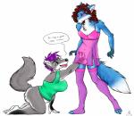 animal_genitalia balls big_breasts blush bottomless breasts brother brown_eyes canine canine_penis chero-kee- crossdressing dialog english_text eyes_closed female fondling fox half-erect handjob incest kneeling makeup male mammal nightgown penis sibling sister stockings straight text wolf
Rating: Explicit
Score: 5
User: Peekaboo
Date: March 05, 2014