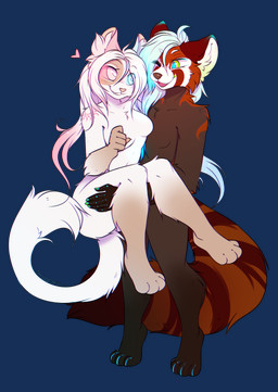 anthro bite biting_lip biting_own_lip blue_eyes blue_hair blue_pupils brown_body brown_fur carrying_another cheek_tuft digitigrade duo eye_contact facial_markings facial_tuft female fur glistening glistening_eyes green_eyes grin hair head_markings heterochromia light_body light_fur long_hair looking_at_another male markings nude one_eye_closed open_mouth open_smile orange_body orange_fur pink_eyes pink_hair pink_pupils pupils red_body red_fur ring_(marking) ringed_tail self_bite simple_background smile standing striped_markings striped_tail stripes tail tail_markings transparent_background tuft white_body white_fur white_hair bloominglynx ailurid felid mammal red_panda 2023 absurd_res alpha_channel digital_drawing_(artwork) digital_media_(artwork) hi_res shaded signature