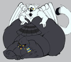 all_fours anal anthro beak belly big_butt bodily_fluids butt butt_grab doggystyle drooling duo eye_roll feathers from_behind_position hand_on_butt huge_butt jiggling lying male male/male moobs obese on_front overweight saliva scarf sex size_difference small_dom_big_sub tail tail_feathers wings settledowncowboy mythology miki_(mikimeowl) noctyr_(mikimeowl) avian bird gryphon meowl mythological_avian mythological_creature owl 2d_animation animated frame_by_frame hi_res