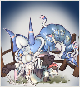 ahegao anal anal_penetration animal_genitalia animal_penis anus backsack balls blush bodily_fluids bouncing_balls butt clenching_balls cum cum_from_ass cum_from_penis cum_in_ass cum_inside cum_on_balls cum_on_ground cum_on_penis deep_penetration dripping drooling duo ejaculation equine_anus equine_genitalia equine_penis erection fence feral from_behind_position fur genital_fluids genitals hair heart_symbol looking_pleasured male male/male male_penetrated male_penetrating male_penetrating_male motion_lines multicolored_body multicolored_fur open_mouth penetration penile penile_penetration penis perineum precum rear_view ribbons saliva saliva_drip saliva_on_face saliva_string sex tail tapering_penis tears tongue tongue_out white_body white_fur wrapped_legs cactie nintendo pokemon artex_(scolveon) fan_character dewott eeveelution generation_5_pokemon generation_6_pokemon hybrid mammal pokemon_(species) scolipede sylveon absurd_res alpha_channel digital_media_(artwork) hi_res