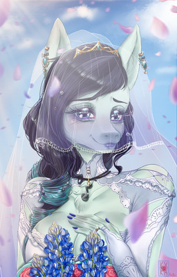 anthro bride female solo rozjins friendship_is_magic hasbro my_little_pony coloratura_(mlp) animal_humanoid equid equid_humanoid equine equine_humanoid humanoid mammal mammal_humanoid hi_res