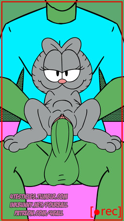 3_toes abdominal_bulge anthro anthro_penetrated balls clothed clothing crossgender duo erection feet female female_focus female_on_human female_penetrated fur genitals green_balls green_penis human_on_anthro human_penetrating human_penetrating_anthro humanoid_genitalia humanoid_penis interspecies looking_at_viewer male male/female male_on_anthro male_penetrating male_penetrating_female nude nude_anthro nude_female penetration penile penile_penetration penis penis_in_vagina sex smile solo_focus toes vaginal vaginal_penetration vulva fourball garfield_(series) anon nermal_(garfield) domestic_cat felid feline felis human mammal 2018 2d_animation 9:16 animated digital_media_(artwork) frame_by_frame hi_res