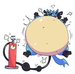 air_inflation anthro belly belly_inflation big_belly bloat bloated blush expansion floating gas helium hose hose_inflation huge_belly hyper hyper_belly inflation pump pumping solo squish station thick_thighs tube floatpuff metanhovan nintendo pokemon generation_4_pokemon lucario pokemon_(species) hi_res