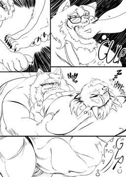 abdominal_bulge anthro anthro_pred belly big_belly big_butt bottom_heavy butt claws deep_navel duo feet huge_belly huge_hips huge_thighs jock male male/male muscular navel nerd overweight overweight_male sleeping sound_effects swallowed_alive swallowing thick_thighs three-quarter_view toe_claws vore vore_implied vowelless vowelless_sound_effect wide_hips zzz fiwzycat! animal_humanoid cat_humanoid domestic_cat felid felid_humanoid feline feline_humanoid felis humanoid mammal mammal_humanoid pantherine pantherine_humanoid tiger tiger_humanoid absurd_res black_and_white comic digital_media_(artwork) full-length_portrait hi_res monochrome portrait