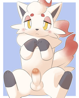 4_fingers 4_toes balls black_body black_fur black_nose blue_background blue_inner_ear blush blush_lines border cheek_tuft circle_eyebrows dipstick_tail erection eyebrows facial_tuft feet feral fingers foreskin fur genitals glans gloves_(marking) humanoid_genitalia humanoid_genitalia_on_feral humanoid_penis humanoid_penis_on_feral leg_markings male male_feral markings mismatched_genitalia mismatched_humanoid_penis mismatched_penis mouth_closed multicolored_body multicolored_fur multicolored_tail neck_tuft outline outside_border partially_retracted_foreskin paws penis pink_glans pink_penis pointy_ears prick_ears quadruped red_body red_eyebrows red_fur red_tail red_tail_tip simple_background sitting socks_(marking) solo spread_legs spreading tail tail_markings toes tuft white_balls white_body white_border white_fur white_outline white_penis white_tail yellow_eyes pu_sukebe nintendo pokemon canid canine generation_8_pokemon hisuian_form hisuian_zorua mammal pokemon_(species) regional_form_(pokemon) 2021 digital_drawing_(artwork) digital_media_(artwork) hi_res