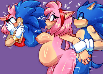 bodily_fluids breasts cum cum_inflation cum_inside duo female from_behind_position genital_fluids inflation kissing male male/female nipples penetration pregnant pregnant_female sex surprised mayghely sega sonic_the_hedgehog_(series) amy_rose sonic_the_hedgehog eulipotyphlan hedgehog mammal hi_res