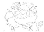 anthro belly belly_expansion big_belly big_breasts big_butt breast_expansion breasts butt butt_expansion claws clothing expansion female huge_belly huge_breasts huge_butt hyper hyper_belly hyper_breasts hyper_butt martially_exposed morbidly_obese morbidly_obese_female navel nipple_outline obese obese_female overweight overweight_female solo thick_thighs torn_clothing wardrobe_malfunction weight_gain badgerben nintendo pokemon sandpancake generation_1_pokemon pokemon_(species) sandslash absurd_res hi_res monochrome