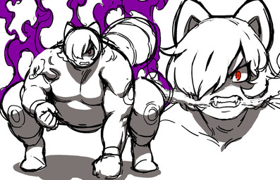 angry aura belly fighting_pose fist hair hair_over_eye male markings overweight overweight_male pose red_eyes ring_(marking) ringed_tail sharp_fangs smoke smoke_from_mouth solo striped_markings striped_tail stripes sumo sumo_wrestler tail tail_markings modeseven maple_(modeseven) animal_humanoid canid canid_humanoid canine canine_humanoid humanoid mammal mammal_humanoid tanuki_humanoid 2018