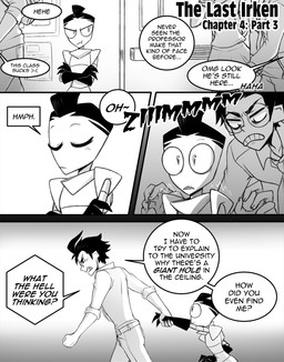 aged_up ahoge black_hair clothed clothing dialogue eyewear glasses group hair male not_furry round_glasses school speech_bubble teacher text topwear inimoose invader_zim nickelodeon dib_membrane zim_(invader_zim) alien alien_humanoid human humanoid irken mammal comic digital_media_(artwork) english_text hi_res monochrome
