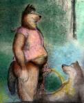 anthro archived_source balls bd belly big_penis bodily_fluids brown_body brown_fur butt canid canine canis clothed clothing duo flaccid fur genital_fluids genitals graphite_(artwork) grey_body grey_fur holding_penis humanoid_genitalia humanoid_penis male male/male mammal navel nude peeing pencil_(artwork) penis shirt slightly_chubby smile topwear traditional_media_(artwork) urine watersports whiskers wolf