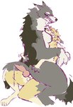 animal_genitalia animal_penis anthro canine_genitalia canine_penis duo erection female genitals knot larger_female male penis size_difference smaller_male guncht rue_(guncht) canid canine canis jackal mammal wolf