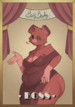 anthro big_butt black_nose black_sclera blowing_kiss boss breasts brown_clothing brown_dress butt cigarette clothing curtains dress female fur hair heart_ring heart_symbol holding_cigarette holding_object looking_at_viewer multicolored_body multicolored_fur one_eye_closed pose red_body red_ears red_fur red_hair ring slip_dress solo standing text thick_thighs two_tone_body two_tone_fur white_eyes wink samirachuni mob_entertainment poppy_playtime smiling_critters bobby_bearhug bear critters_(poppy_playtime) mammal 2024 absurd_res character_name digital_media_(artwork) english_text hi_res