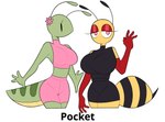 absurd_res animal_humanoid arthropod arthropod_humanoid bee_humanoid big_breasts breasts clothing curtain_call_challenge curvy_figure duo female heart_eyes heart_symbol hi_res honey_(idolomantises) hourglass_figure huge_breasts humanoid hymenopteran hymenopteran_humanoid idolomantises insect insect_humanoid looking_at_viewer mantis mantis_humanoid papaya_(idolomantises) pupils simple_background unusual_pupils white_background wide_hips