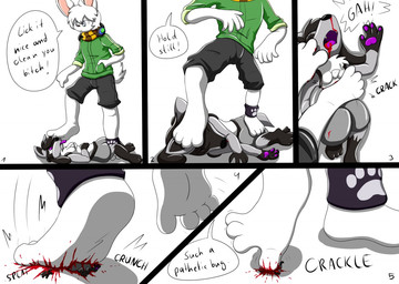 4_toes anthro barefoot blood bodily_fluids cruelty crush death dominant dominant_male duo feet female female_licking_male female_on_bottom foot_crush foot_fetish foot_focus foot_play gore humiliation male male/female male_on_top nosebleed on_bottom on_top shrinking size_difference size_play size_transformation soles squish stomping submissive submissive_female toes trampling transformation keromasou_(artist) keromasou white-lucario_(white-lucario) lagomorph leporid mammal rabbit