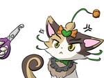 angry cross-popping_vein duo female feral not_happy scissors simple_background white_background yuumisocute league_of_legends riot_games tencent yuumi_(lol) domestic_cat felid feline felis mammal 4:3 hi_res