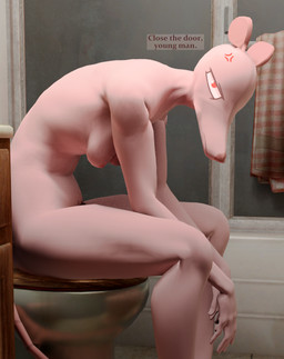 angry annoyed anthro bathroom being_watched breasts caught_using_toilet cross-popping_vein dialogue elderly embarrassed female frown hair hairless implied_incest implied_scat looking_at_another looking_at_viewer mature_anthro mature_female nipples nude on_toilet potty_time pubes sagging_breasts scowl shower sitting sitting_on_toilet skinny solo spying tail talking_to_viewer tan_body text toilet toilet_use towel voyeur walk-in 3drats craven_(3drats) mammal murid murine rat rodent 3d_(artwork) blender_(artwork) digital_media_(artwork) english_text hi_res