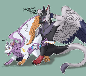 anal anal_fluids anal_penetration animal_genitalia anthro balls blush bodily_fluids canine_genitalia cum cum_drip cum_in_ass cum_inside dripping duo feathered_wings feathers feral fluids_drip from_behind_position fur genital_fluids genitals grey_body grey_fur horn looking_pleasured male male/male male_penetrated male_penetrating male_penetrating_male markings penetration purple_body purple_fur sex tail tongue tongue_out white_body white_fur wings henrydrago mythology quasar_drakar dragon mythological_creature mythological_scalie scalie absurd_res hi_res
