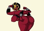 armor bent_over big_butt butt female genitals headgear helmet multi_arm multi_eye multi_limb not_furry pussy red_body solo iggy_bomb ben_10 cartoon_network alien alien_humanoid humanoid tetramand