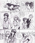 ambiguous_gender canid canine canis comic coop_(wrng) dialogue english_text female feral graphite_(artwork) greyscale group human male mammal monochrome natsume_(wrng) natsumewolf oz_(wrng) pencil_(artwork) rikku text traditional_media_(artwork) wolf wolf's_rain wolf's_rain_next_generation