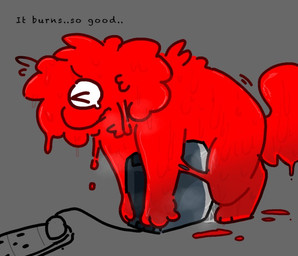 1_eye anthro appliance bodily_fluids candy cum cum_inside dessert food genital_fluids gummy_(food) improvised_sex_toy kitchen_appliance male melting melting_limbs object_penetration objectophilia outlet red_body sex solo toaster nakeilyar wilt_(nakeilyar) food_creature goo_creature gummy_creature living_candy
