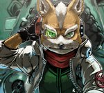 2020 anthro brown_body brown_fur canid canine clothing cockpit fox fox_mccloud fur gloves green_eyes handwear jacket looking_at_viewer male mammal nintendo scarf signature solo star_fox topwear whiskers white_body white_fur zettdot