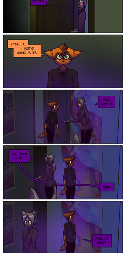 anthro dialogue duo female male male/female text james_howard patreon agatha_(james_howard) alphonse_(james_howard) cougar domestic_cat felid feline felis mammal absurd_res comic english_text hi_res url