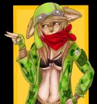 anthro aviator_cap bra clothed clothing eyewear female goggles simple_background solo underwear pocketcookie canid canine mammal alpha_channel hi_res