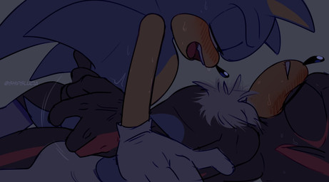 ambiguous_penetration bite biting_lip blush blush_lines breath cowgirl_position duo eyes_closed from_front_position male male/male on_bottom on_top panting penetration sex shipslucia sega sonic_the_hedgehog_(series) shadow_the_hedgehog sonic_the_hedgehog eulipotyphlan hedgehog mammal hi_res