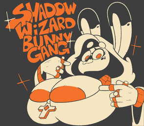 anthro areola big_breasts breasts cross eyelashes female freckled_face freckles gang_sign grey_background hood huge_breasts magic_user orange_areola orange_eyes ring simple_background smile solo sparkles text srgreja team_fortress_2 valve valve_corporation hazel_(shakotanbunny) domestic_rabbit flemish_giant lagomorph leporid mammal oryctolagus rabbit bust_portrait english_text hi_res orange_theme portrait restricted_palette