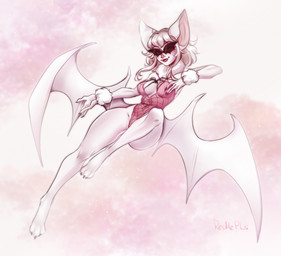 anthro bat_wings big_ears big_wings black_eyewear black_nails black_sunglasses breasts clothing cloud colored_nails eyewear female fur hair looking_at_viewer medium_breasts medium_hair membrane_(anatomy) membranous_wings nails paws pink_clothing pink_nose sky skyscape smile smiling_at_viewer solo sunglasses swimwear white_body white_fur white_hair wings artist_resmepls bat mammal hi_res