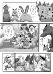 ambiguous_gender avian bakugatou bird canid canine charizard comic dragon eevee eeveelution espeon felid feral flareon generation_1_pokemon generation_2_pokemon generation_3_pokemon generation_4_pokemon generation_5_pokemon glaceon golduck greyscale group hypno_(pokemon) japanese_text jolteon leafeon liepard mammal membrane_(anatomy) membranous_wings mightyena monochrome mythological_creature mythological_scalie mythology nintendo pokemon pokemon_(species) pupils scalie sceptile sentret slit_pupils taika_no_utage tail text toxicroak translation_check translation_request umbreon vaporeon wings