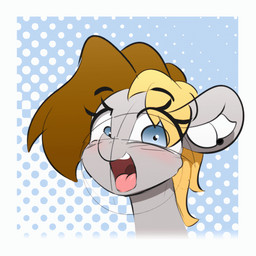 eyebrows eyelashes female feral halftone_background looking_at_viewer open_mouth pattern_background simple_background solo tongue n0nnny hasbro my_little_pony fan_character earth_pony equid equine horse mammal pony 1:1 2020 animated animated_gif digital_media_(artwork) frame_by_frame halftone short_playtime