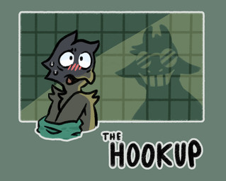 anthro bathroom blush clothed clothing clothing_lift duo flustered male shadow shirt shirt_lift shirt_off smile title_card topwear stockingmiami jasper_(stockingmiami) summer_(summerlong) avian bird bovid caprine corvid corvus_(genus) crow goat mammal oscine passerine concept_art cover cover_art cover_page