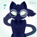 anthro black_body black_fur breasts eyewear female fur glasses green_eyes solo wolfy_cyberware emerald_(wolfy_cyberware) domestic_cat felid feline felis mammal 1:1 absurd_res hi_res