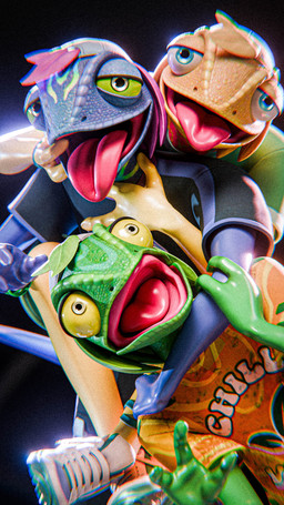 anthro asphyxiation black_background choking clothing finger_in_mouth footwear group looking_at_viewer male mouth_shot open_mouth scales shoes simple_background tongue tongue_out toothless_mouth trio azerta56 epic_games fortnite ziggy_(fortnite) chameleon lizard reptile scalie 3d_(artwork) 4k 9:16 absurd_res blender_(artwork) blender_cycles_(artwork) chromatic_aberration digital_media_(artwork) hi_res