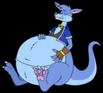 anthro belly big_belly drew_wolfaroo feast male obese organs overweight relaxing sitting solo stuffing horseren drew_(dragovian15) canid canine canis hybrid kangaroo macropod mammal marsupial wolf alpha_channel