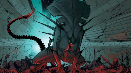 blood bodily_fluids female gore solo alien_(franchise) alien humanoid monster xenomorph xenomorph_queen absurd_res hi_res