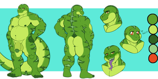 anthro anthrofied areola balls barazoku biceps big_balls big_penis biped blue_background border butt calf_muscles flaccid forked_tongue front_view genitals glans green_body hand_on_hip head_turned humanoid_genitalia humanoid_penis long_tail looking_at_viewer looking_back male markings musclegut muscular muscular_anthro muscular_male navel nipples non-mammal_balls non-mammal_navel non-mammal_nipples nude nude_anthro nude_male pecs penis pose rear_view red_eyes side_view simple_background smile solo striped_markings stripes tail thick_penis thick_tail tongue tongue_out white_border yellow_sclera darolion boa_(snake) reptile scalie snake 2025 colored full-length_portrait headshot_portrait hi_res model_sheet portrait shaded