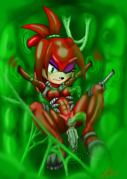 anal bodily_fluids breasts butt cum female fucking_machine genital_fluids genitals machine sex slime solo tentacles translucent translucent_tentacles vulva spazman hi_res source_request