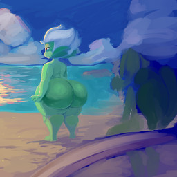 ambiguous_gender beach big_butt bottom_heavy butt duo flower green_body hair looking_away not_furry nude plant red_eyes sea seaside solo_focus standing sunset thick_thighs water wide_hips mrlusty nintendo pokemon elemental_creature elemental_humanoid flora_fauna flower_creature flower_humanoid generation_3_pokemon generation_4_pokemon humanoid plant_humanoid pokemon_(species) roserade treecko 1:1 2020 digital_media_(artwork)