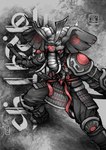 ambiguous_gender anthro armor asian_clothing calligraphy clothing east_asian_clothing japanese_clothing katana looking_at_viewer melee_weapon proboscis_(anatomy) samurai solo sword trunk_(anatomy) tusks warrior weapon artdeitech asian_mythology babymetal bekhauf_(bloodywood_song) bloodywood hindu_mythology mythology ganesha deity elephant elephantid mammal proboscidean 2025 hi_res sketch