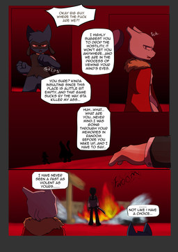 4_panel_comic anthro biped blood blue_body blue_fur bodily_fluids cape clothed clothing corpse dialogue ellipsis exclamation_point fingers fire fur group hair holding_melee_weapon holding_object holding_sword holding_weapon looking_at_another male melee_weapon open_mouth profanity pupils question_mark red_eyes simple_background sound_effects speech_bubble standing sword tail talking_to_another text text_box tongue weapon white_sclera white_text novaarts nintendo pokemon pokemon_mystery_dungeon spike_chunsoft epsilon_(novaarts) lu_(novaarts) canid canine generation_1_pokemon generation_4_pokemon human humanoid legendary_pokemon mammal mewtwo pokemon_(species) riolu 2026 absurd_res comic digital_media_(artwork) english_text hi_res