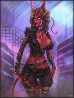 2019 abs absurd_res alien breasts chymlaxi cleavage clothed clothing collar digital_media_(artwork) female glowing grey_hair hair hi_res humanoid knife leather looking_at_viewer navel red_skin solo thigh_gap vempire weapon wide_hips
Rating: Questionable
Score: 9
User: Nantangitan
Date: August 17, 2019 2019 abs absurd_res alien breasts chymlaxi cleavage clothed clothing collar digital_media_(artwork) female glowing grey_hair hair hi_res humanoid knife leather looking_at_viewer navel red_skin solo thigh_gap vempire weapon wide_hips
Rating: Questionable
Score: 9
User: Nantangitan
Date: August 17, 2019