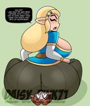 big_breasts big_butt big_dom_small_sub breasts breath_of_the_wild butt butt_smother daisy-pink71 dominant duo facesitting female female/female hi_res huge_butt humanoid hylian hyper hyper_butt jealous malon nintendo not_furry princess_zelda sitting_on_another size_difference smothering the_legend_of_zelda